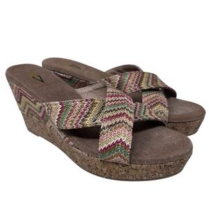 Volatile Women's Lita Wedge Slip on Chevron Sandal